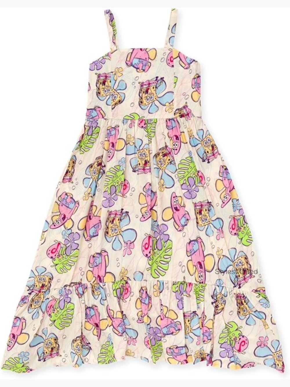 Girls SpongeBob SquarePants Smocked Cami Maxi Dress Kids Sizes 4-16